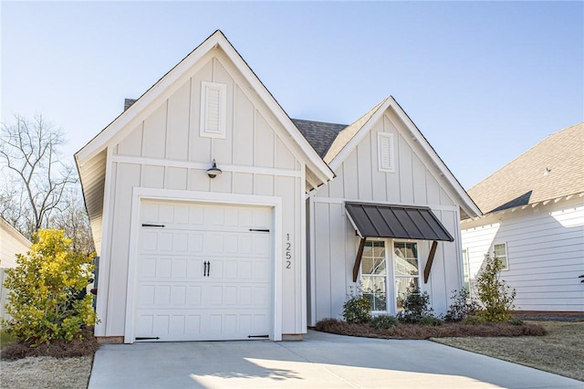 modern farmhouse with a garage