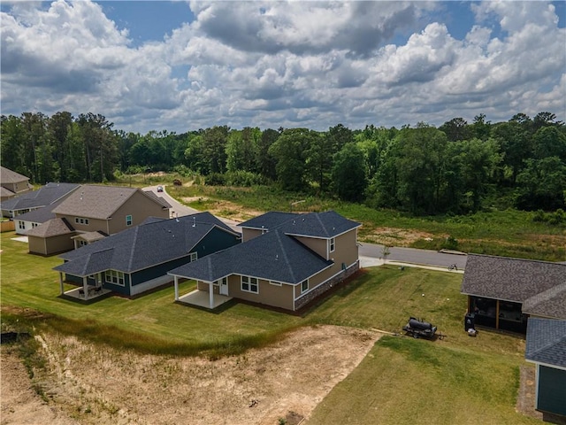drone / aerial view with a residential view
