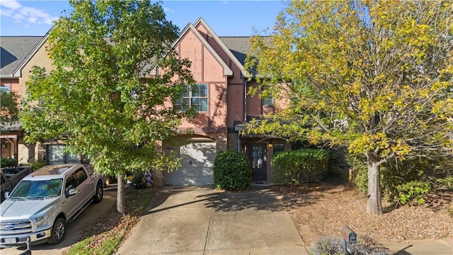 view of front of property with a garage