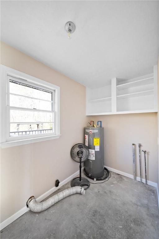 utility room featuring electric water heater