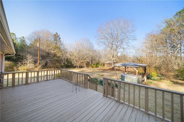 deck with a jacuzzi