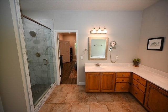 321 Saint James Dr, Auburn, AL 36830 - full bath featuring vanity, baseboards, and a stall shower