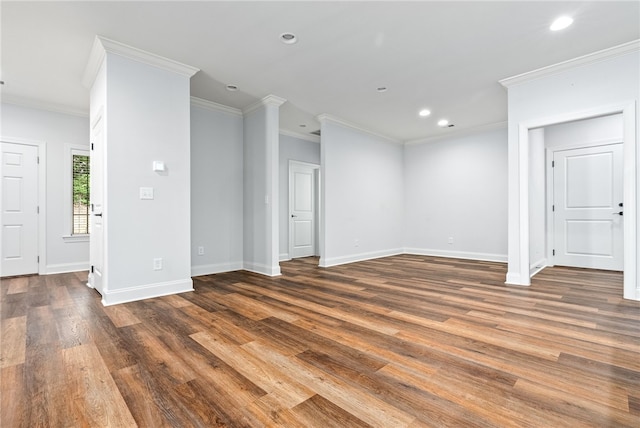 3000 Alumni Ln, Opelika, AL 36804 - spare room with crown molding, recessed lighting, wood finished floors, and baseboards