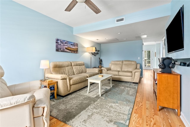 1761 Wire Rd Unit 411, Auburn, AL 26832 - living room featuring wood finished floors and ceiling fan
