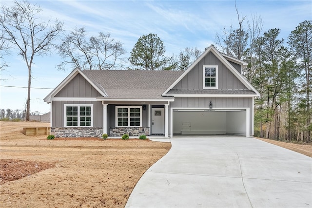 craftsman-style home with a garage