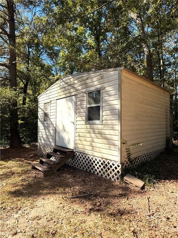 view of outbuilding with entry steps