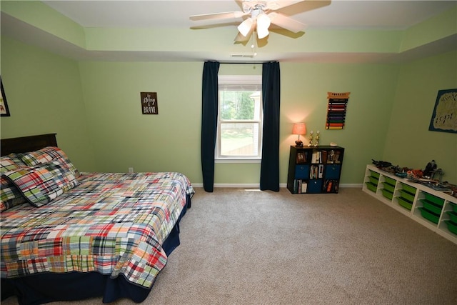 261 Woodward Way, Auburn, AL 36832 - bedroom with carpet flooring, baseboards, and ceiling fan