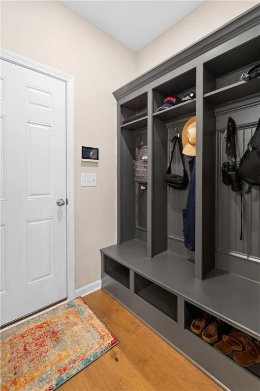 1835 Solamere Ct, Auburn, AL 36832 - mudroom featuring wood finished floors and baseboards