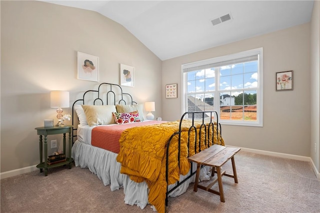 1835 Solamere Ct, Auburn, AL 36832 - bedroom with vaulted ceiling and carpet