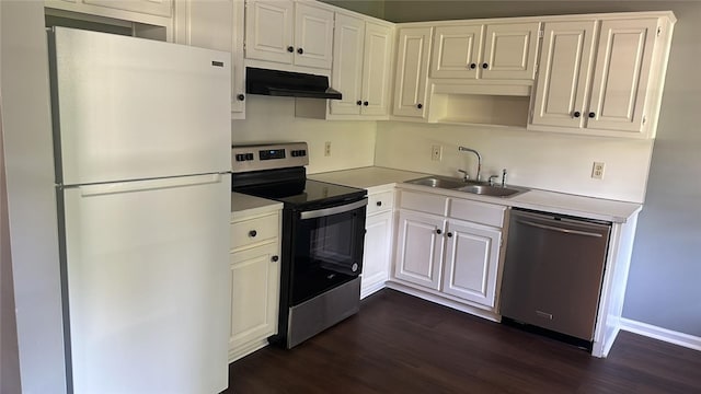 kitchen featuring white cabinetry, sink, and stainless steel appliances