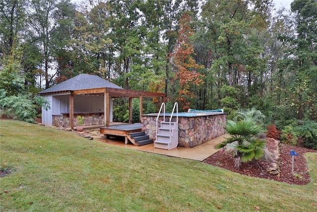 view of yard with a gazebo