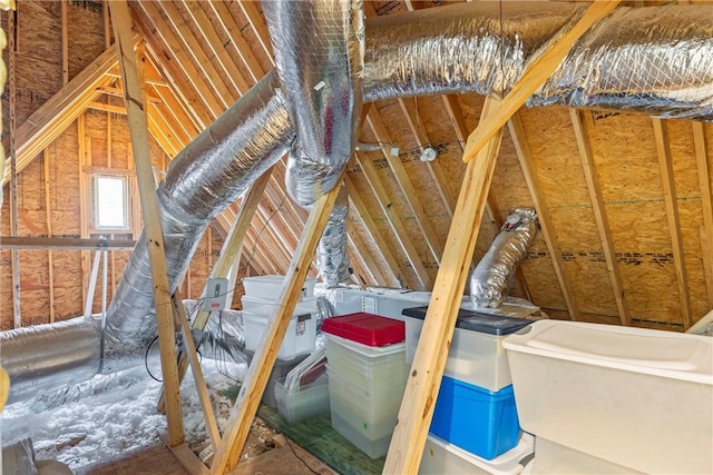 unfinished attic with sink