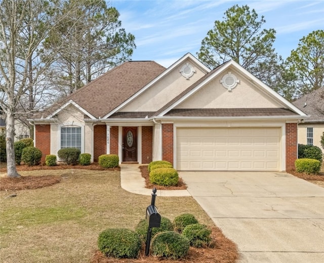 view of front of house with a garage