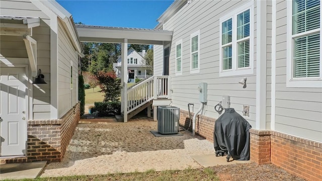 view of patio featuring central AC