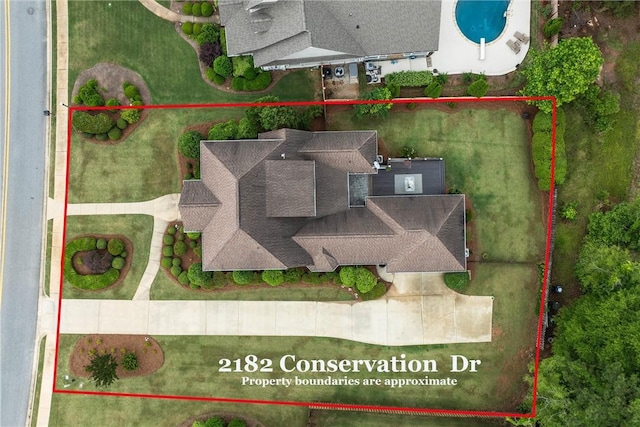 2182 Conservation Dr, Auburn, AL 36879 - view of property location featuring property parcel outlined and a pool