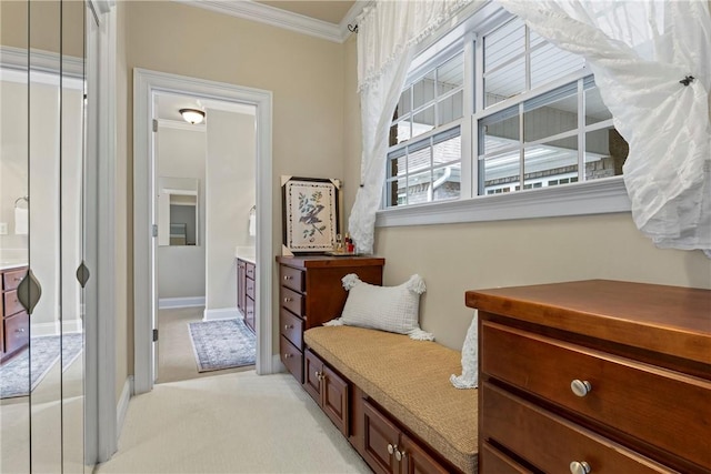 2182 Conservation Dr, Auburn, AL 36879 - sitting room with ornamental molding, light colored carpet, and baseboards