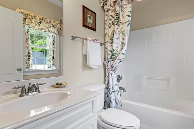2182 Conservation Dr, Auburn, AL 36879 - full bathroom with toilet, vanity, and shower / bath combination with curtain