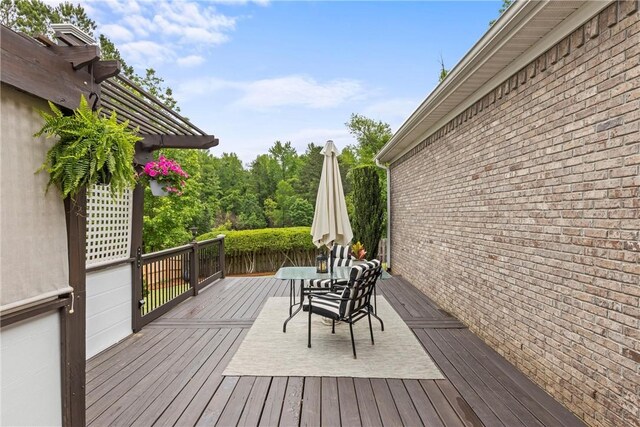 2182 Conservation Dr, Auburn, AL 36879 - wooden terrace featuring a pergola
