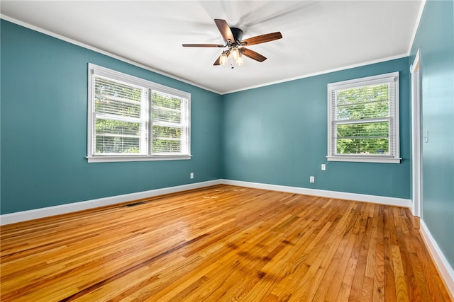335 Woodfield Dr, Auburn, AL 36830 - empty room featuring wood-type flooring, crown molding, and ceiling fan