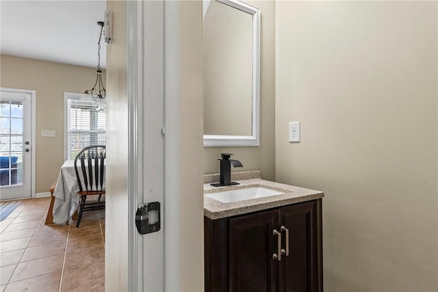 331 Lightness Dr, Auburn, AL 36830 - bathroom featuring vanity and tile patterned flooring