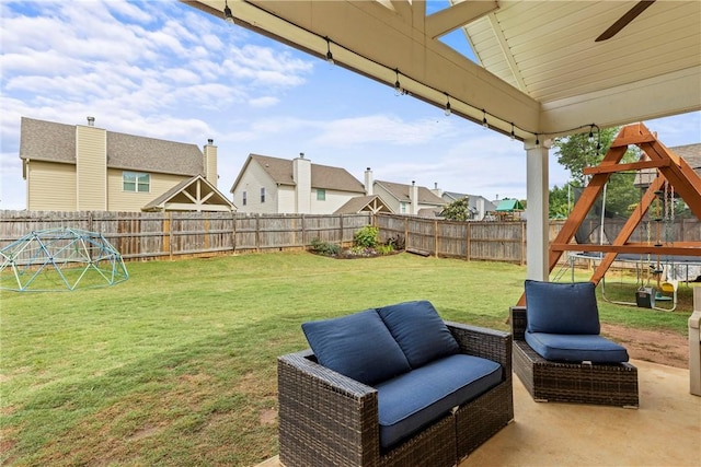 331 Lightness Dr, Auburn, AL 36830 - view of yard with a patio area, a playground, and a residential view
