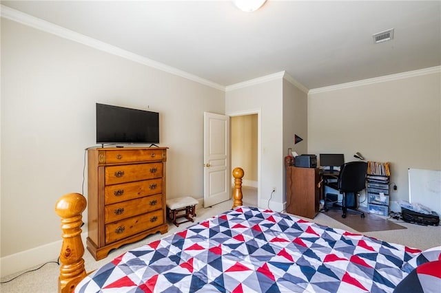 56 Peachwood Dr, Tallassee, AL 36078 - bedroom with light carpet, ornamental molding, and baseboards