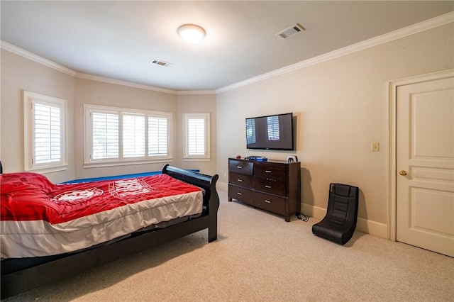 56 Peachwood Dr, Tallassee, AL 36078 - bedroom with light carpet, crown molding, and baseboards