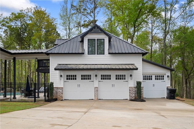 garage featuring fence