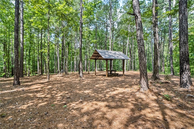 view of yard featuring a gazebo