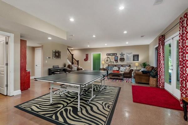 recreation room with french doors