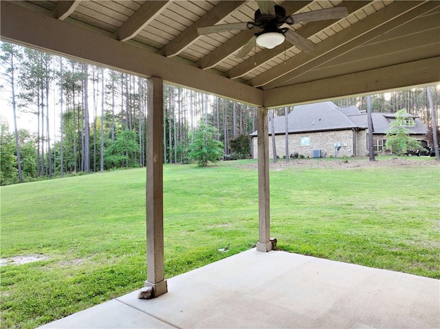 2133 W Farmville Rd W, Auburn, AL 36879 - view of grassy yard featuring a patio area and a ceiling fan