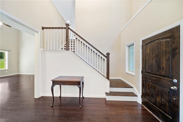 2133 W Farmville Rd W, Auburn, AL 36879 - foyer featuring wood finished floors, stairs, and baseboards