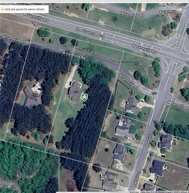 2133 W Farmville Rd W, Auburn, AL 36879 - map / location with property parcel outlined