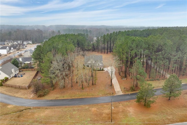 bird's eye view with a forest view