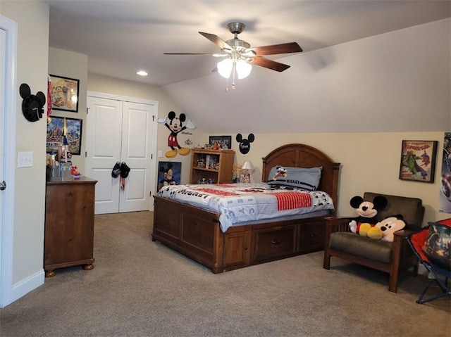 212 Melody Ln, Valley, AL 36854 - carpeted bedroom with lofted ceiling and ceiling fan