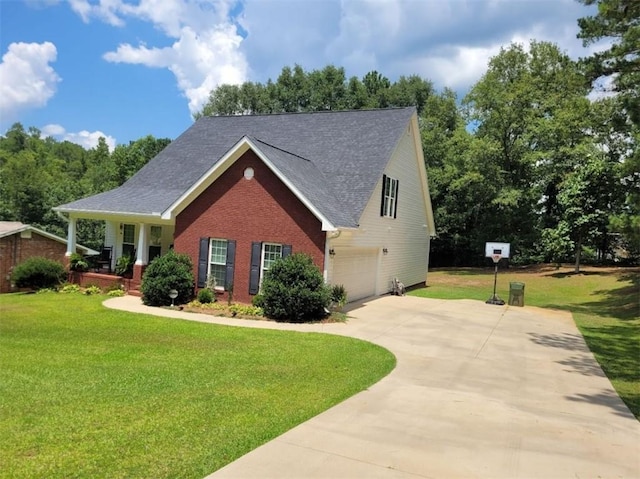 212 Melody Ln, Valley, AL 36854 - view of front of property with concrete driveway, an attached garage, a front lawn, and roof with shingles