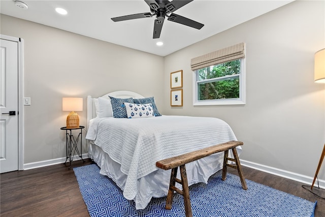 573 Hudson Ter, Auburn, AL 36830 - bedroom featuring wood finished floors, baseboards, ceiling fan, and recessed lighting