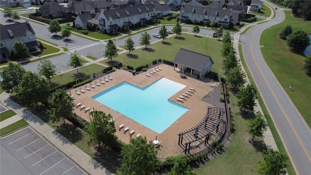 aerial view featuring a residential view