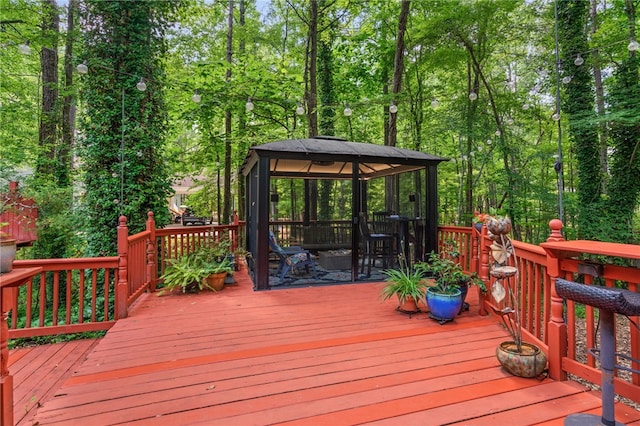 deck with a gazebo