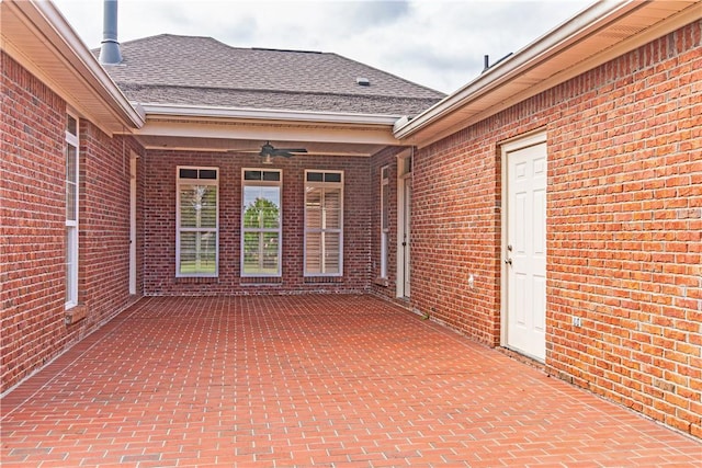 view of patio / terrace with ceiling fan