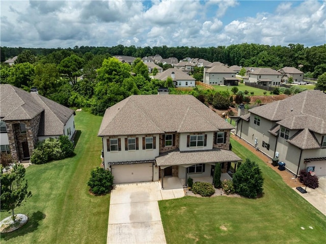 aerial perspective of suburban area