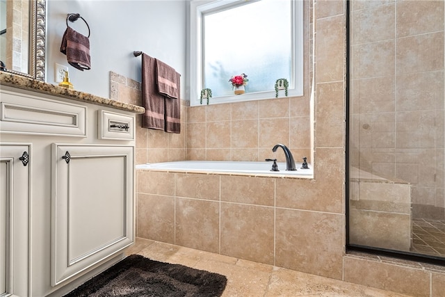 4164 Creekview Ct, Auburn, AL 36832 - full bathroom with a bath, vanity, and a tile shower