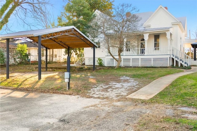 view of front of home with covered porch