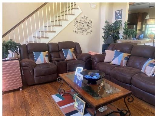 living room with wood-type flooring