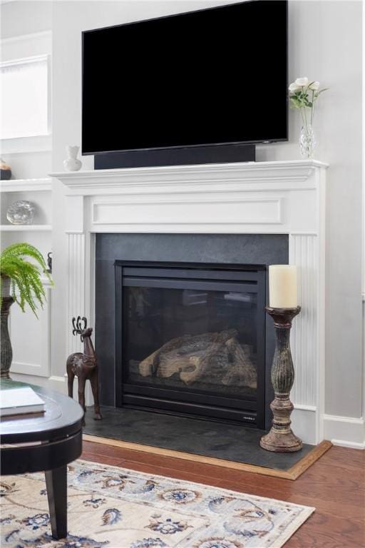 3412 Double Eagle Ln, Opelika, AL 36801 - detailed view of a glass covered fireplace and wood finished floors