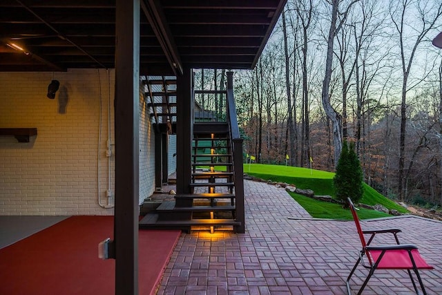 255 Hedgerow Cir, Auburn, AL 36830 - view of patio with stairs and a view of trees