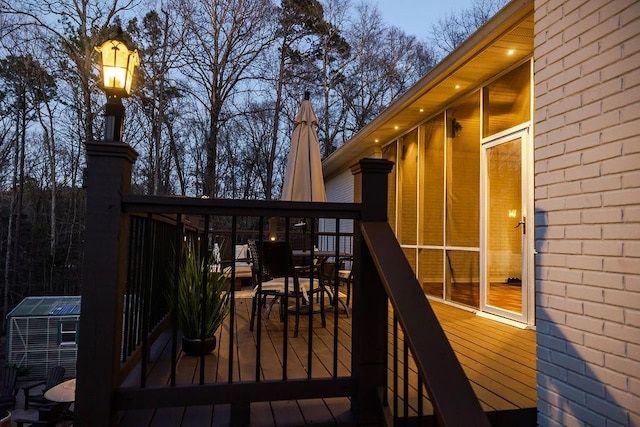255 Hedgerow Cir, Auburn, AL 36830 - wooden terrace featuring outdoor dining area