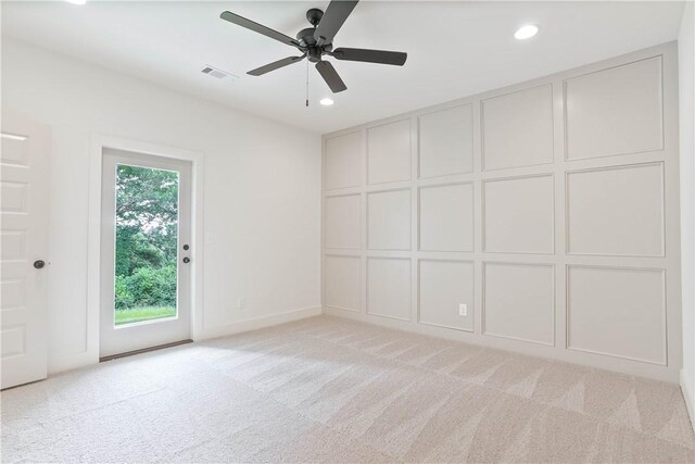 03242 Bradley Ln, Auburn, AL 36830 - bedroom with access to exterior, light carpet, a ceiling fan, and a decorative wall