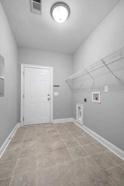 washroom with hookup for an electric dryer and washer hookup