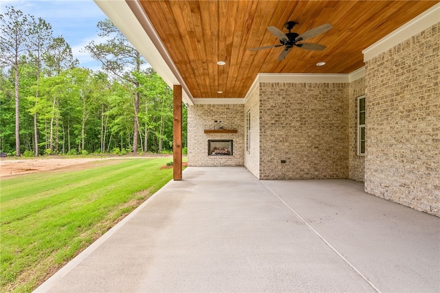 view of patio / terrace with ceiling fan